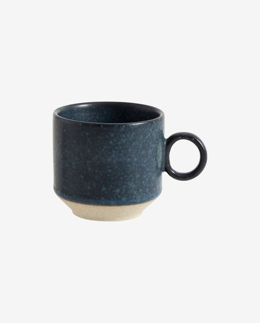 GRAINY espresso kop i keramik m/hank - mørkeblå